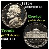 1976-s Proof Jefferson Nickel 5c Grades GEM++ Proo