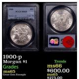PCGS 1900-p Morgan Dollar 1 Graded ms65 By PCGS