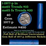 BU Shotgun Jefferson 5c roll, 1977-p 40 pcs Bell T