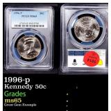 1996-p Kennedy Half Dollar 50c ms65 PCGS
