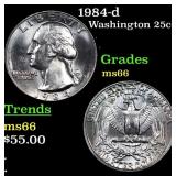 1984-d Washington Quarter 25c Grades GEM+ Unc