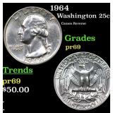 1964 Proof Washington Quarter 25c Grades GEM++ Pro