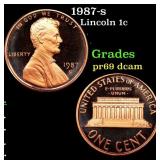 1987-s Proof Lincoln Cent 1c Grades GEM++ Proof De