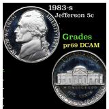 1983-s Proof Jefferson Nickel 5c Grades GEM++ Proo