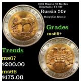 1994 Russia 50 Rubles Bimetallic Y# 369 Grades GEM