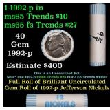 BU Shotgun Jefferson 5c roll, 1992-p 40 pcs Brandt