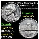 1972-p Jefferson Nickel Near Top Pop! 5c Graded GE