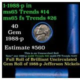 BU Shotgun Jefferson 5c roll, 1988-p 40 pcs Bell T