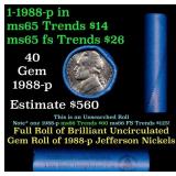 BU Shotgun Jefferson 5c roll, 1988-p 40 pcs Bell T