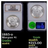NGC 1885-o Morgan Dollar 1 Graded ms64 By NGC