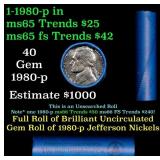 BU Shotgun Jefferson 5c roll, 1980-p 40 pcs Bell T