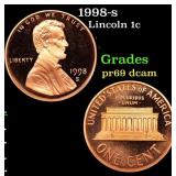 1998-s Proof Lincoln Cent 1c Grades GEM++ Proof De