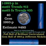 BU Shotgun Jefferson 5c roll, 1993-p 40 pcs Bell T