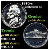 1970-s Proof Jefferson Nickel 5c Grades GEM++ Proo