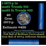 BU Shotgun Jefferson 5c roll, 1973-p 40 pcs Bell T