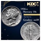 1936-s Mercury Dime 10c Grades Choice AU/BU Slider