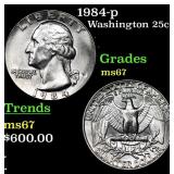 1984-p Washington Quarter 25c Grades GEM++ Unc