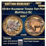***Major Highlight*** 1919-p Buffalo Nickel Rainbo