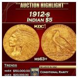 ***Major Highlight*** 1912-s Gold Indian Half Eagl