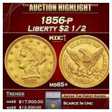 ***Major Highlight*** 1856-p Gold Liberty Quarter