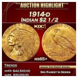 ***Major Highlight*** 1914-d Gold Indian Quarter E