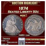 ***Major Highlight*** 1874 Proof Seated Half Dolla