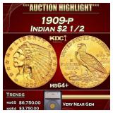 ***Major Highlight*** 1909-p Gold Indian Quarter E