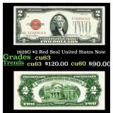 1928G $2 Red Seal United States Note Grades Select