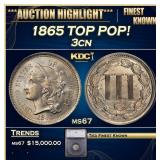 ***Major Highlight*** 1865 Three Cent Copper Nicke