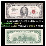 1966 $100 Red Seal United States Note Grades Choic