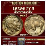 ***Major Highlight*** 1913-s Ty II Buffalo Nickel