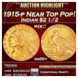 ***Major Highlight*** 1915-p Gold Indian Quarter E