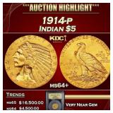 ***Major Highlight*** 1914-p Gold Indian Half Eagl