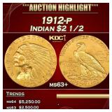 ***Major Highlight*** 1912-p Gold Indian Quarter E