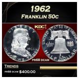 1962 Proof Franklin Half Dollar 50c pr68 dcam SEGS