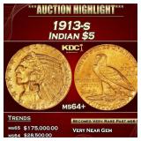 ***Major Highlight*** 1913-s Gold Indian Half Eagl