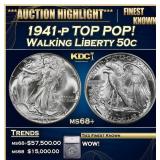 ***Major Highlight*** 1941-p Walking Liberty Half