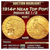 ***Major Highlight*** 1914-p Gold Indian Quarter E