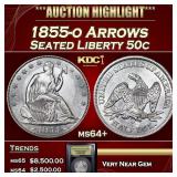 ***Auction Highlight*** 1855-o Arrows Seated Half