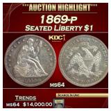 ***Major Highlight*** 1869-p Seated Liberty Dollar