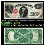 1917 $1 Large Size Legal Tender Note Grades xf Sig