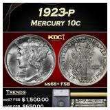 1923-p Mercury Dime 10c ms66+ FSB SEGS