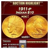 ***Major Highlight*** 1911-p Gold Indian Eagle $10