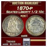 ***Major Highlight*** 1870-p Seated Liberty Half D