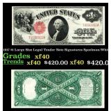 1917 $1 Large Size Legal Tender Note Grades xf Sig