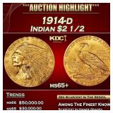 ***Major Highlight*** 1914-d Gold Indian Quarter E