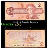 1986 $2 Canada Bankote Grades xf