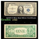 1935D $1 Blue Seal Silver Certificate Grades vf++