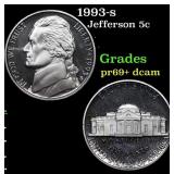 1993-s Proof Jefferson Nickel 5c Grades GEM++ Proo