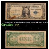1935G $1 Blue Seal Silver Certificate Grades f+ Mo